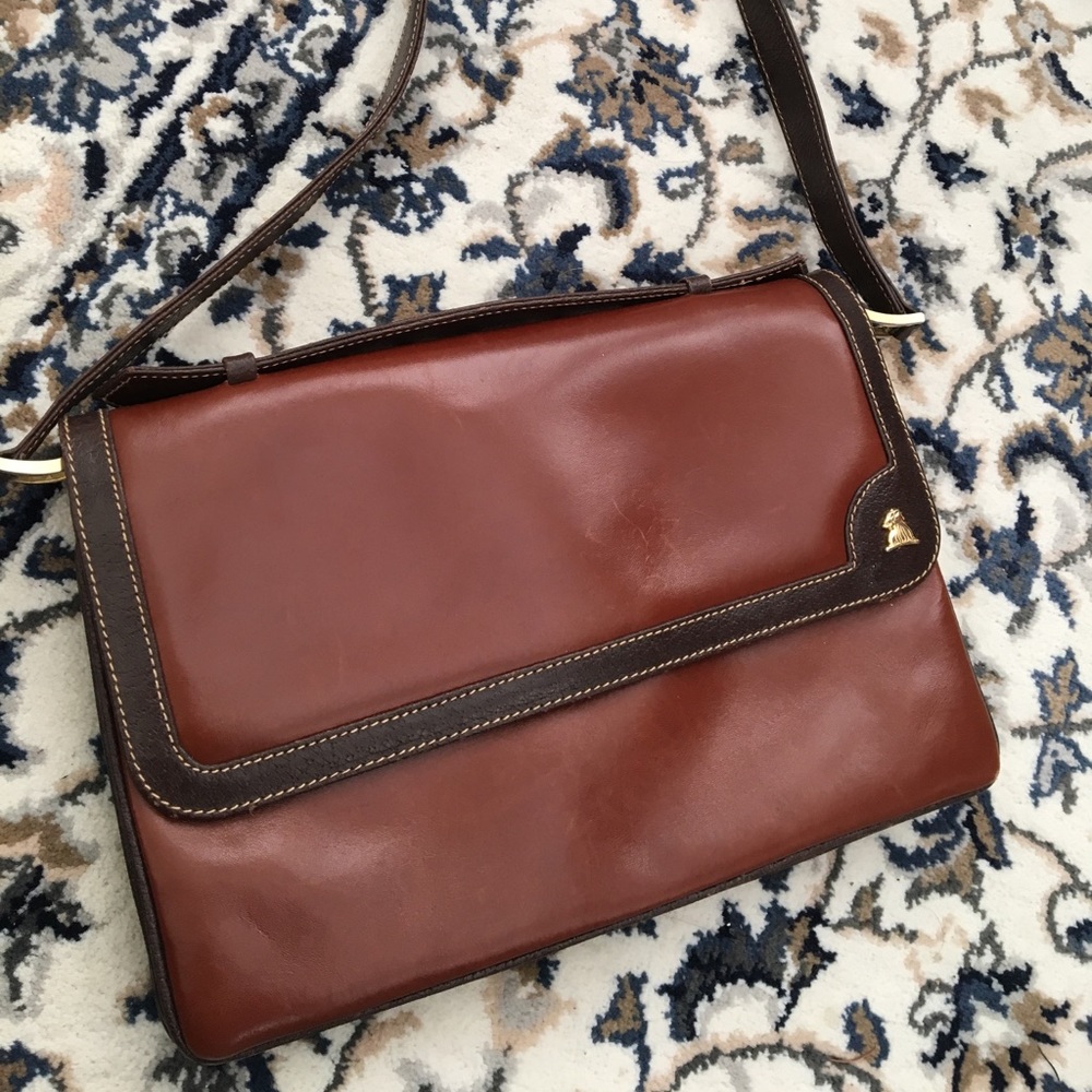 Vintage Mark Cross Brown Leather Handbag